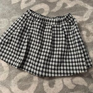 Toddler girl Zara Black and White Plaid Skater Skirt